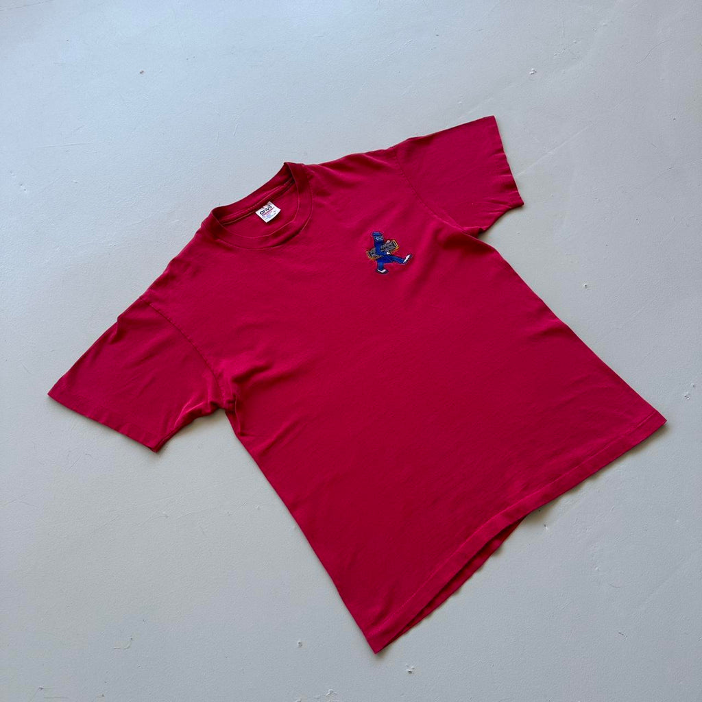 Embroidered Red/Pink Harmonica 90s Vintage T-shirt - Medium