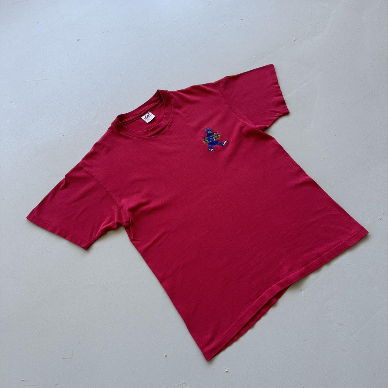 Embroidered Red/Pink Harmonica 90s Vintage T-shirt - Medium