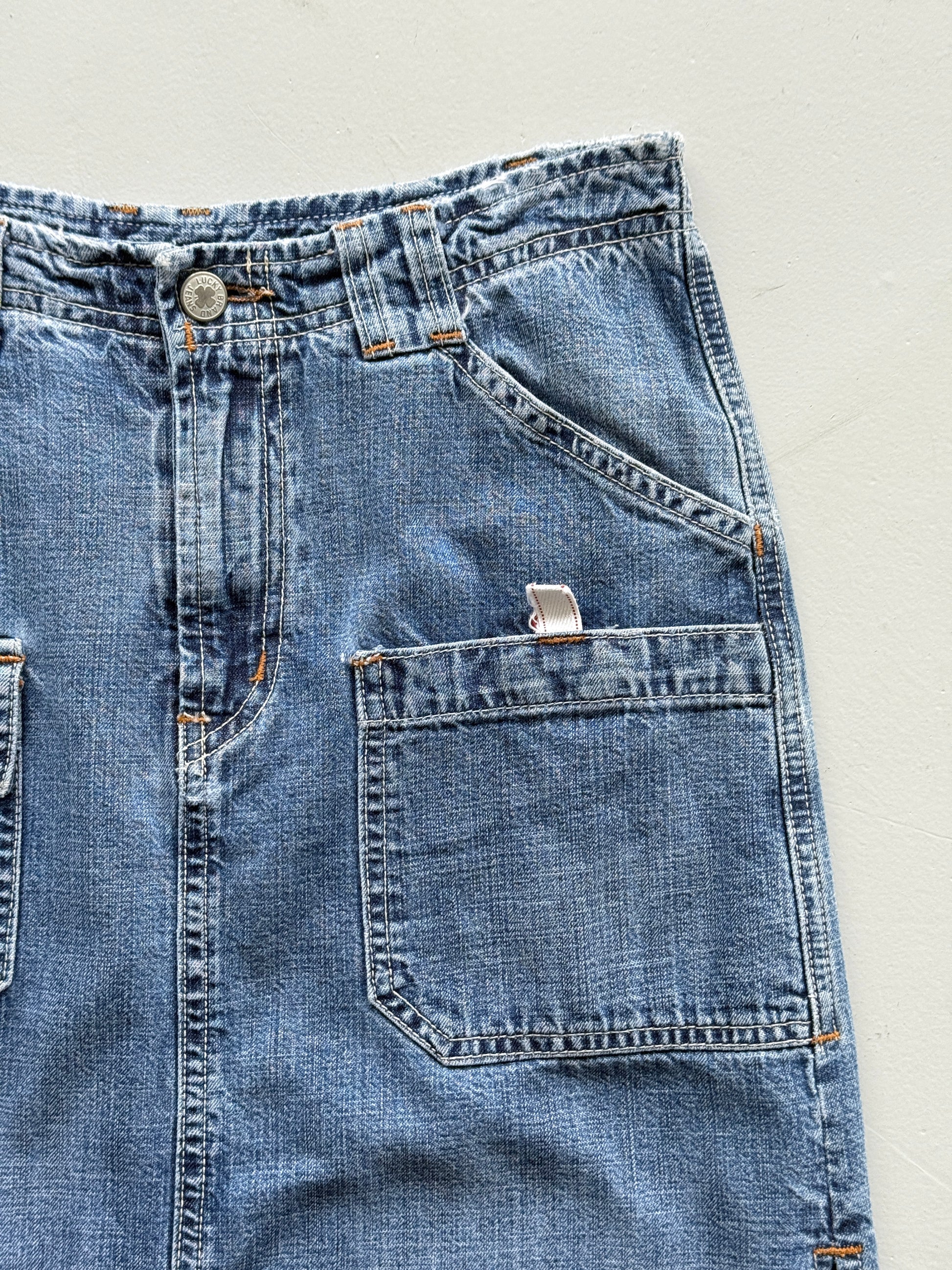 Blue Lucky Brand 00's Vintage Y2K Denim Maxi Skirt - Size 6-8
