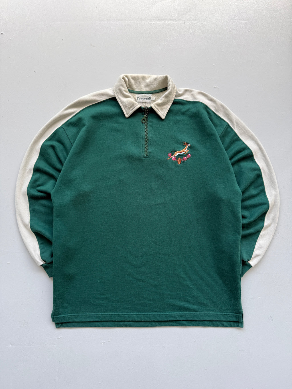 Twickenham Springboks XV World Rugby 90's Vintage Quarter Zip Sweatshirt - XL