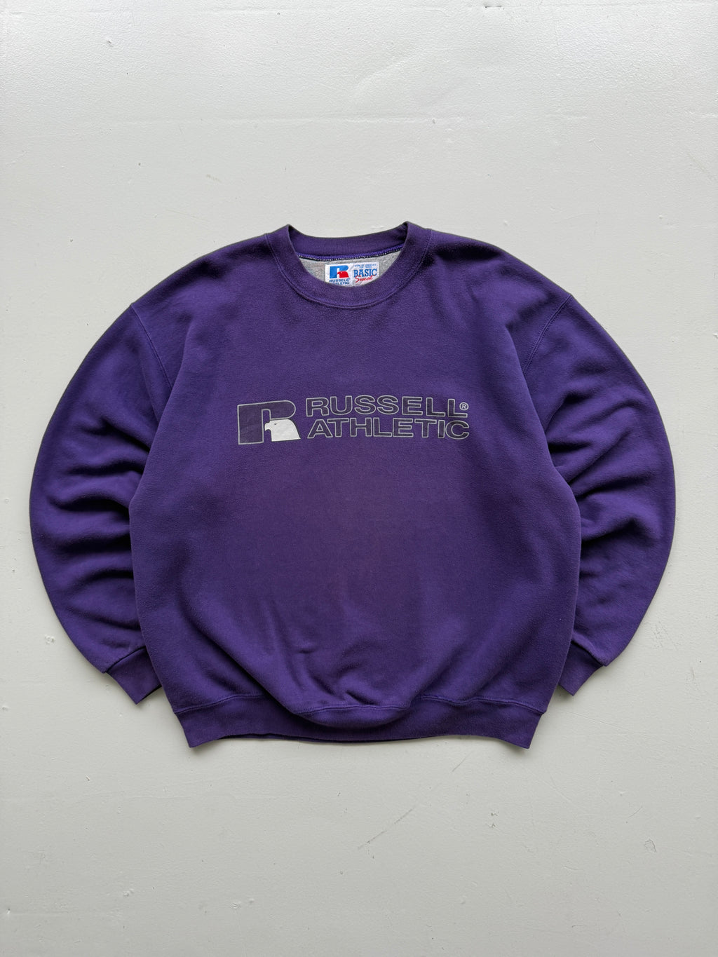 Russell Athletic Basic Sweat 90s Vintage Purple Sweatshirt