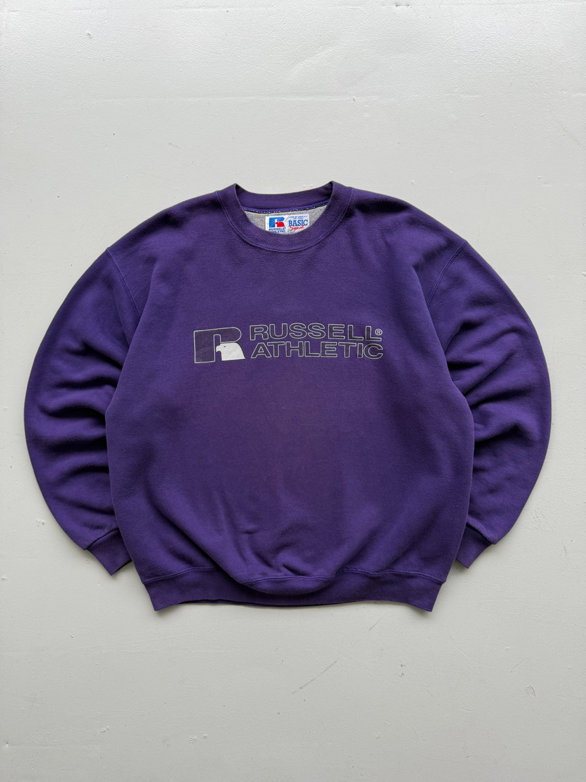 Russell Athletic Basic Sweat 90s Vintage Purple Sweatshirt