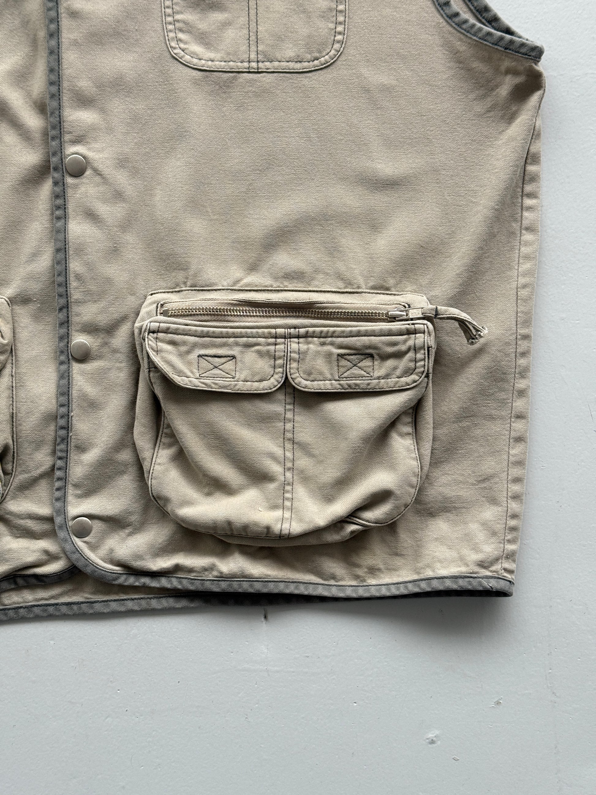 Cream Columbia 90's Vintage Utility Fishermans Vest- XL