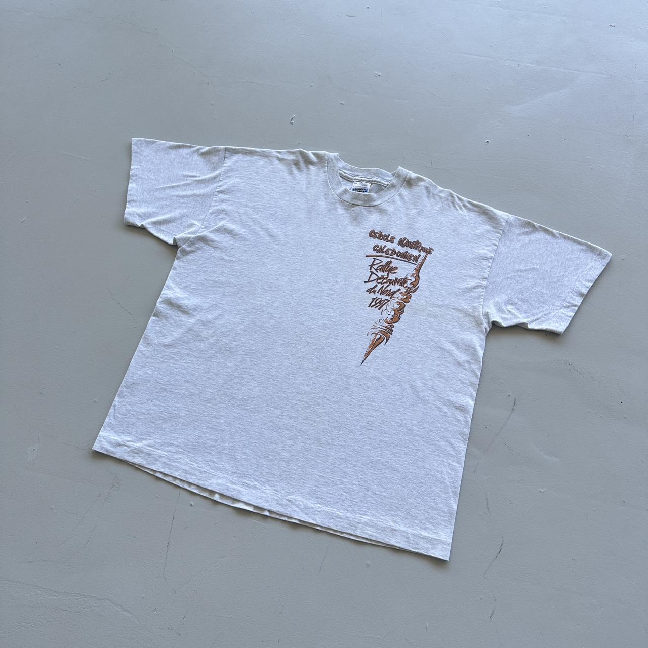 Grey Tribal / Surfwear 90s Vintage T-shirt - 2XL