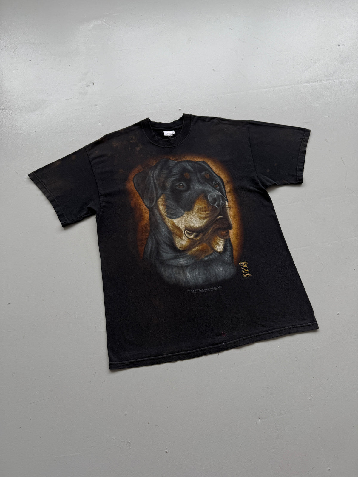 Black Rottweiler Dog Late 90's Vintage Graphic T-Shirt - XL