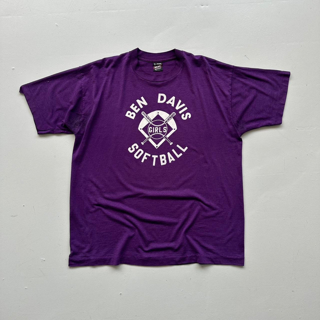 Purple Ben Davis Girls Softball 90s Vintage T-shirt - XL