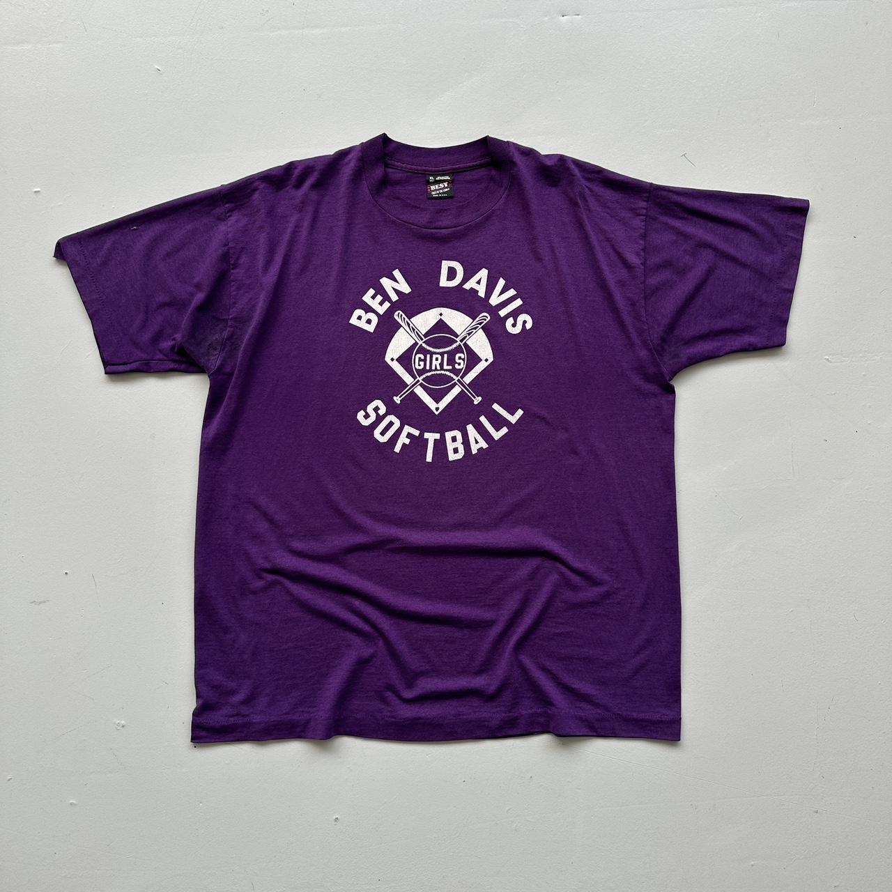 Purple Ben Davis Girls Softball 90s Vintage T-shirt - XL