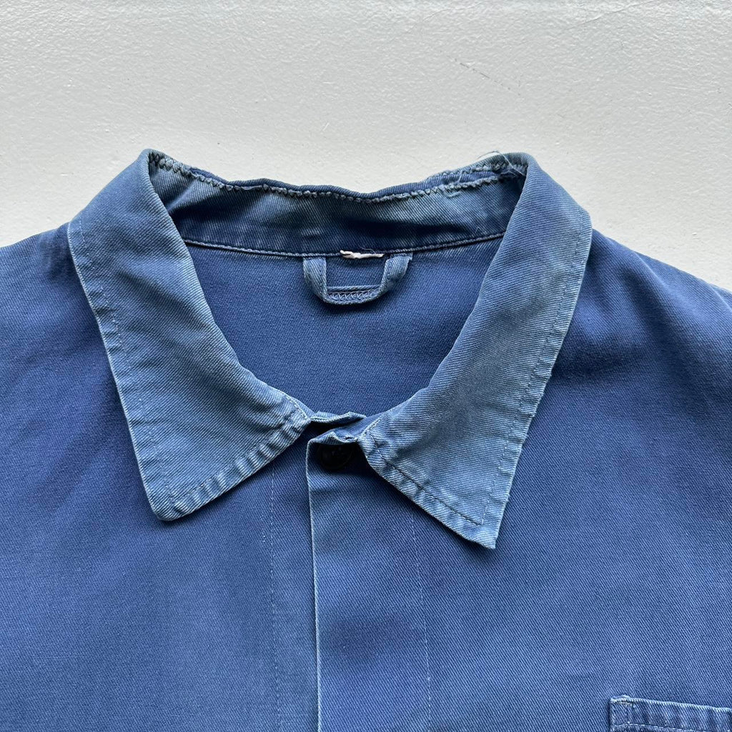 Faded Blue French Workwear 70’s Vintage Chore Jacket CH005 - XL Boxy