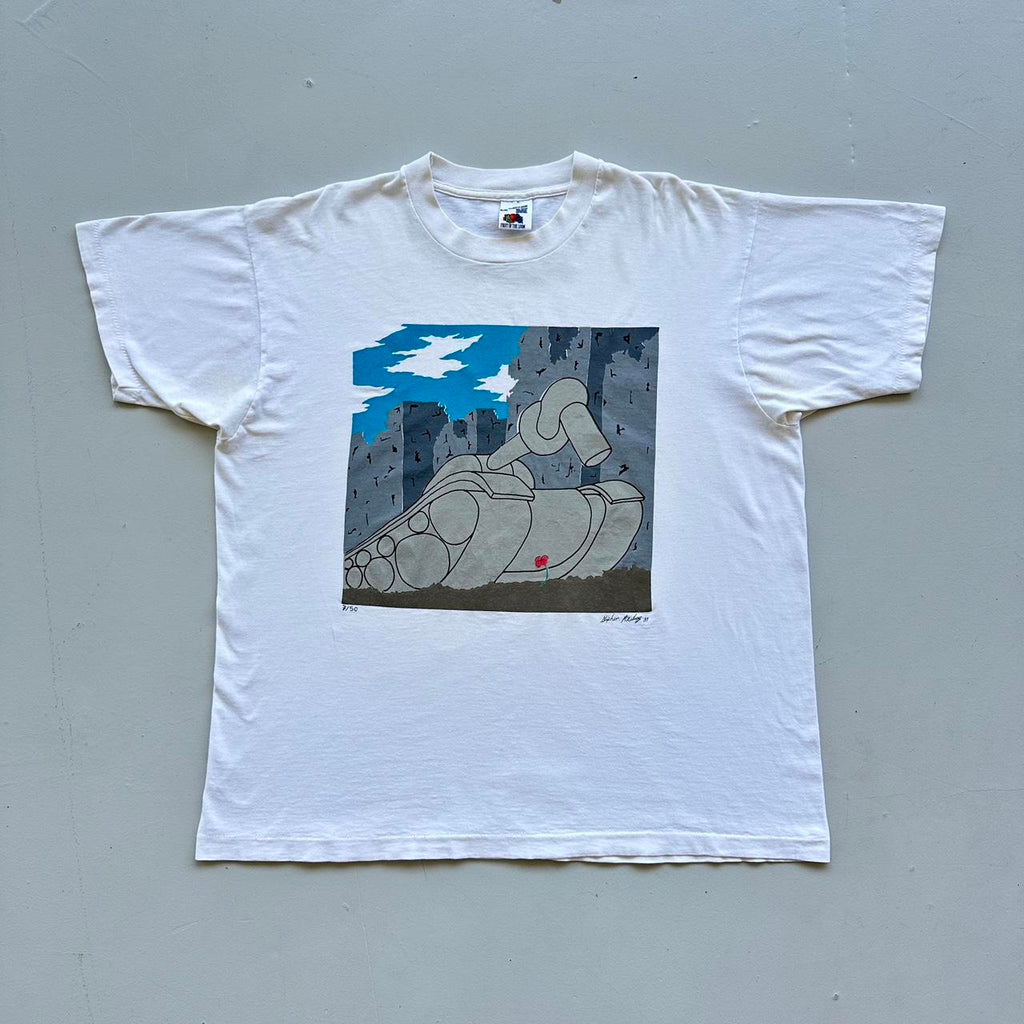 White Stephen Mckelroy 1989 Vintage War/Peace T-shirt - XL