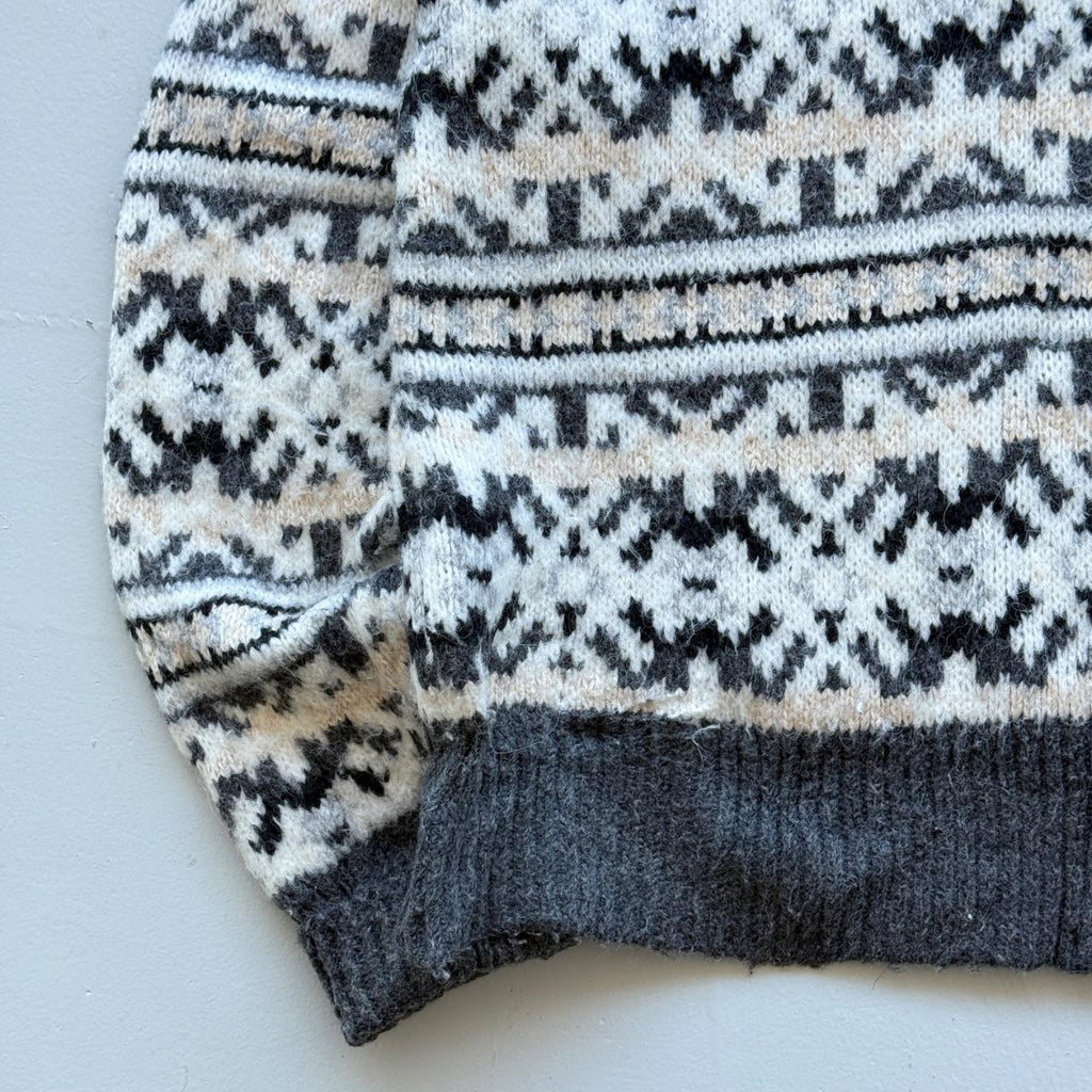 Cream Patterned GAP 00s Acrylic Knit Jumper - 10