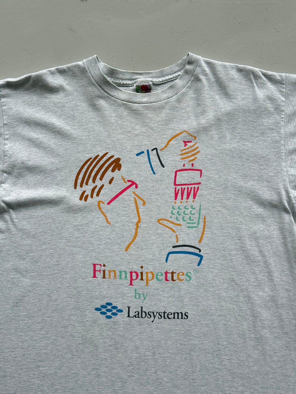 Grey Labsystems 00's Vintage Illustration Graphic T-Shirt - Large