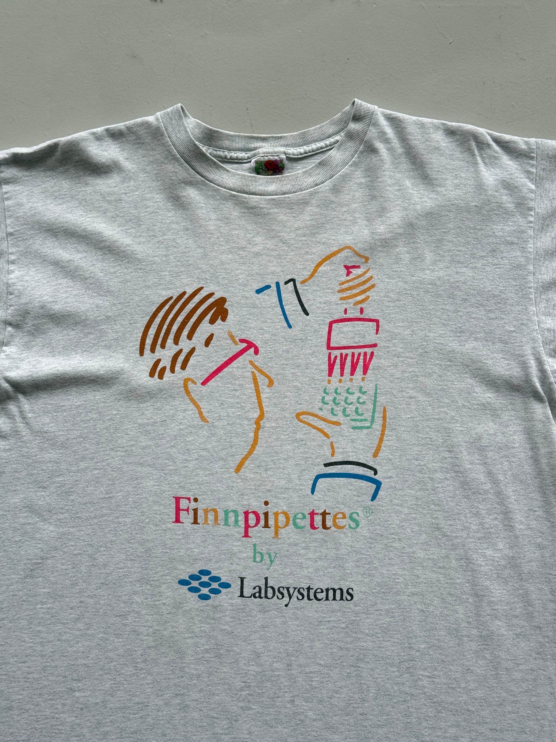 Grey Labsystems 00's Vintage Illustration Graphic T-Shirt - Large