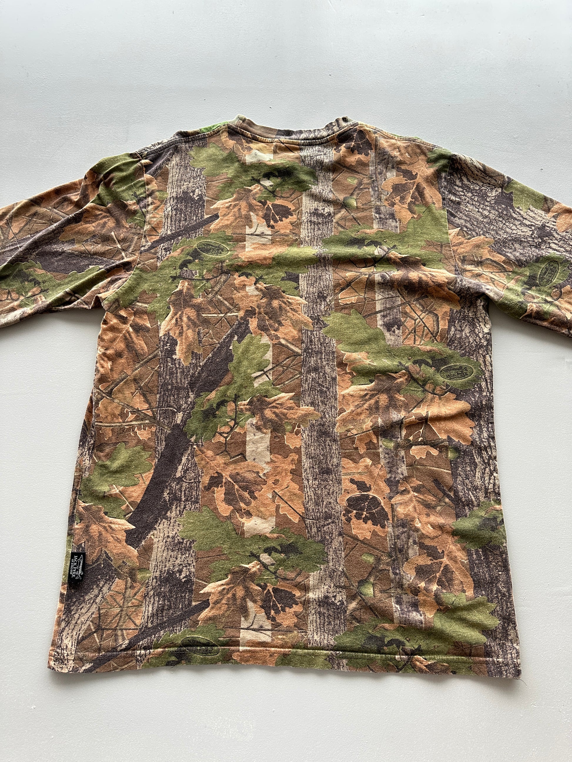 Real Tree Camo All-Over Jack Pyke Print Vintage Long Sleeve T-shirt - XL