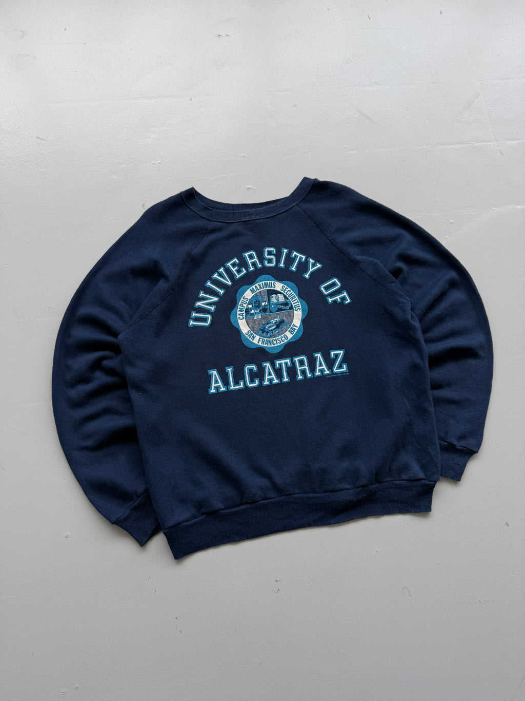 University of Alcatraz Made in USA 80's Vintage Raglan Sweatshirt - Medium