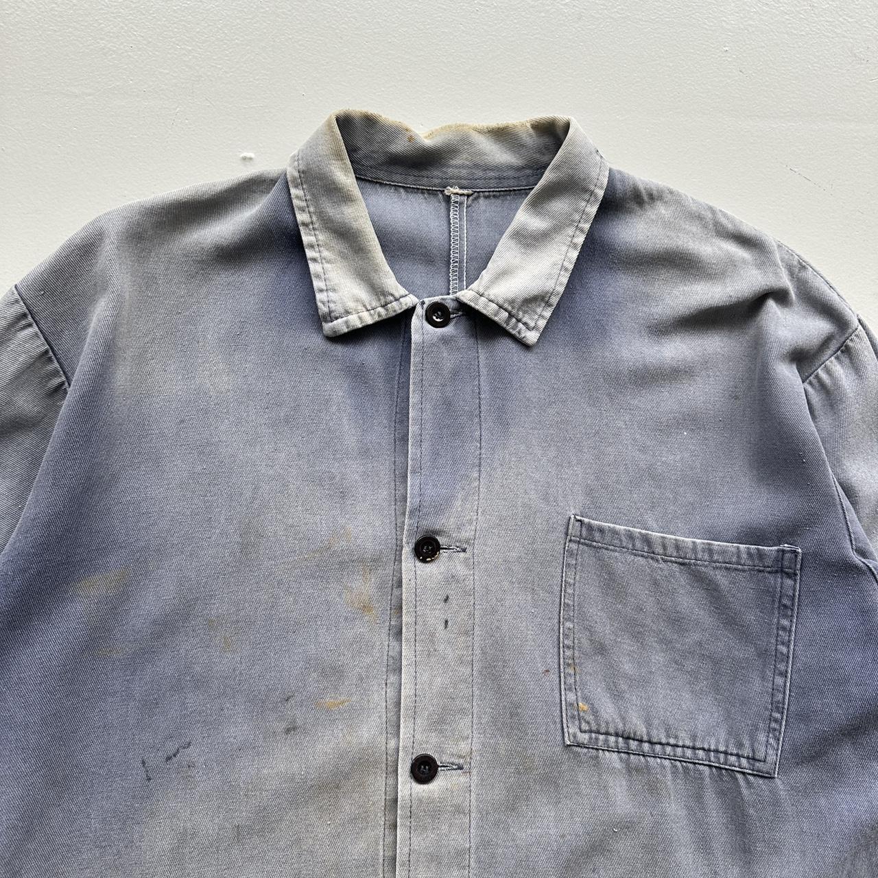 Faded Blue French Workwear 80’s Vintage Chore Jacket CH006 - Large