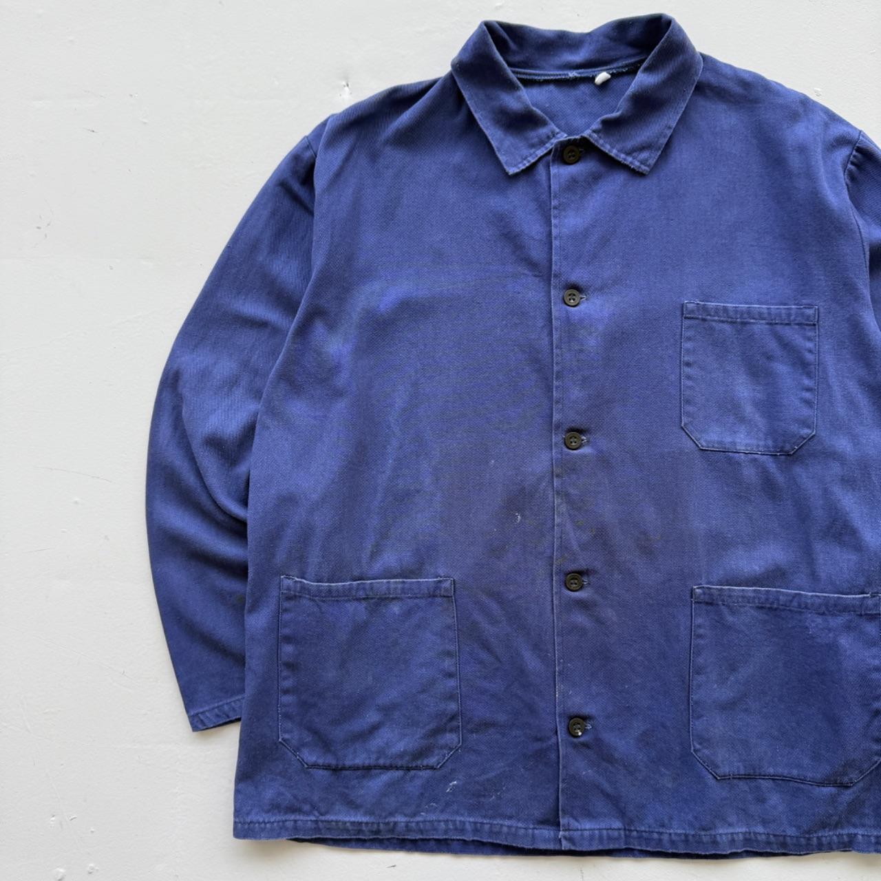 Faded Blue French Workwear 90’s Vintage Chore Jacket CH011 - Large