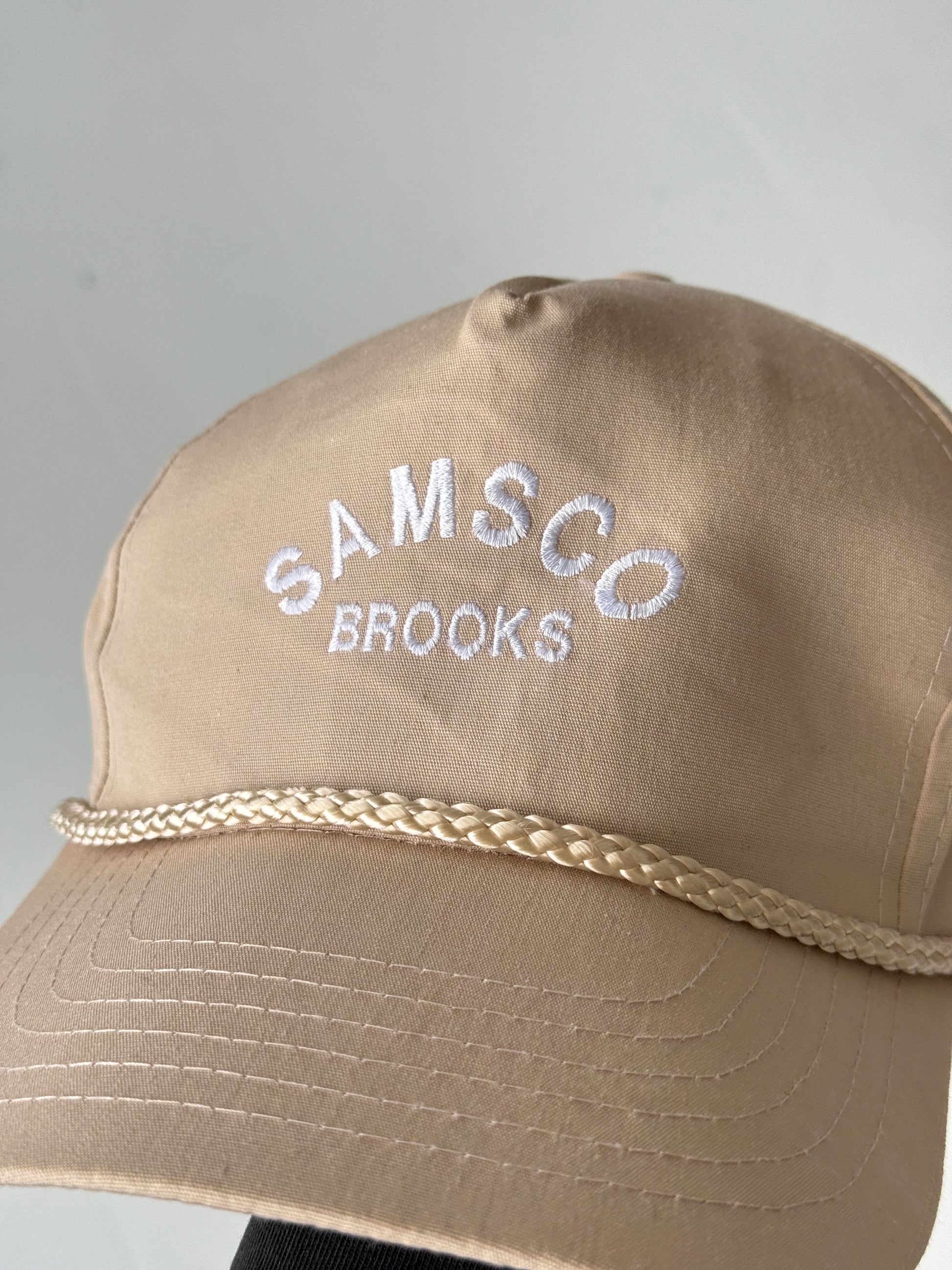 Cream Samsco Brooks Vintage Cotton SnapBack Trucker Cap