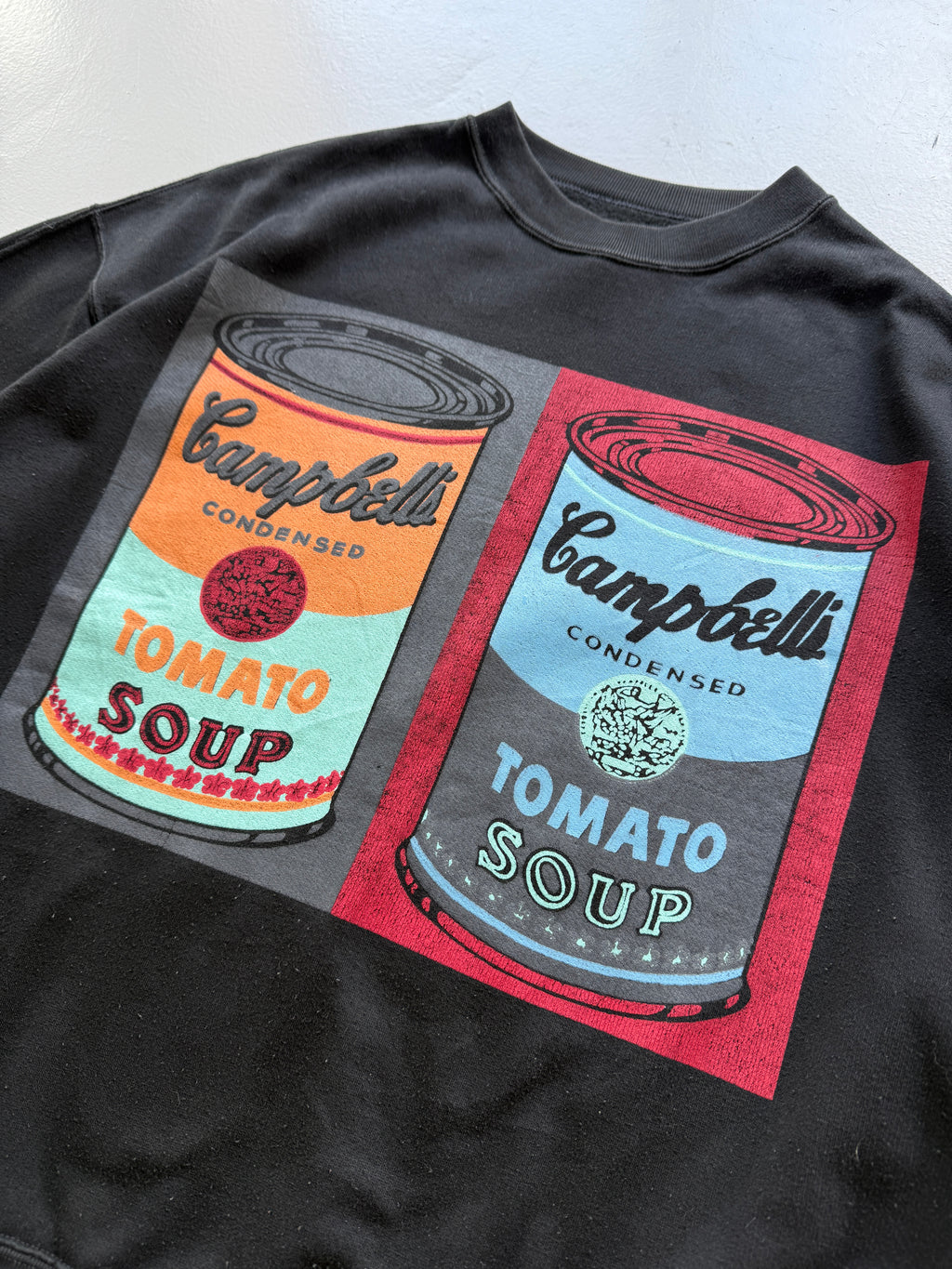 Black Campbell Soup 90's Vintage Andy Warhol Graphic Sweatshirt - Small