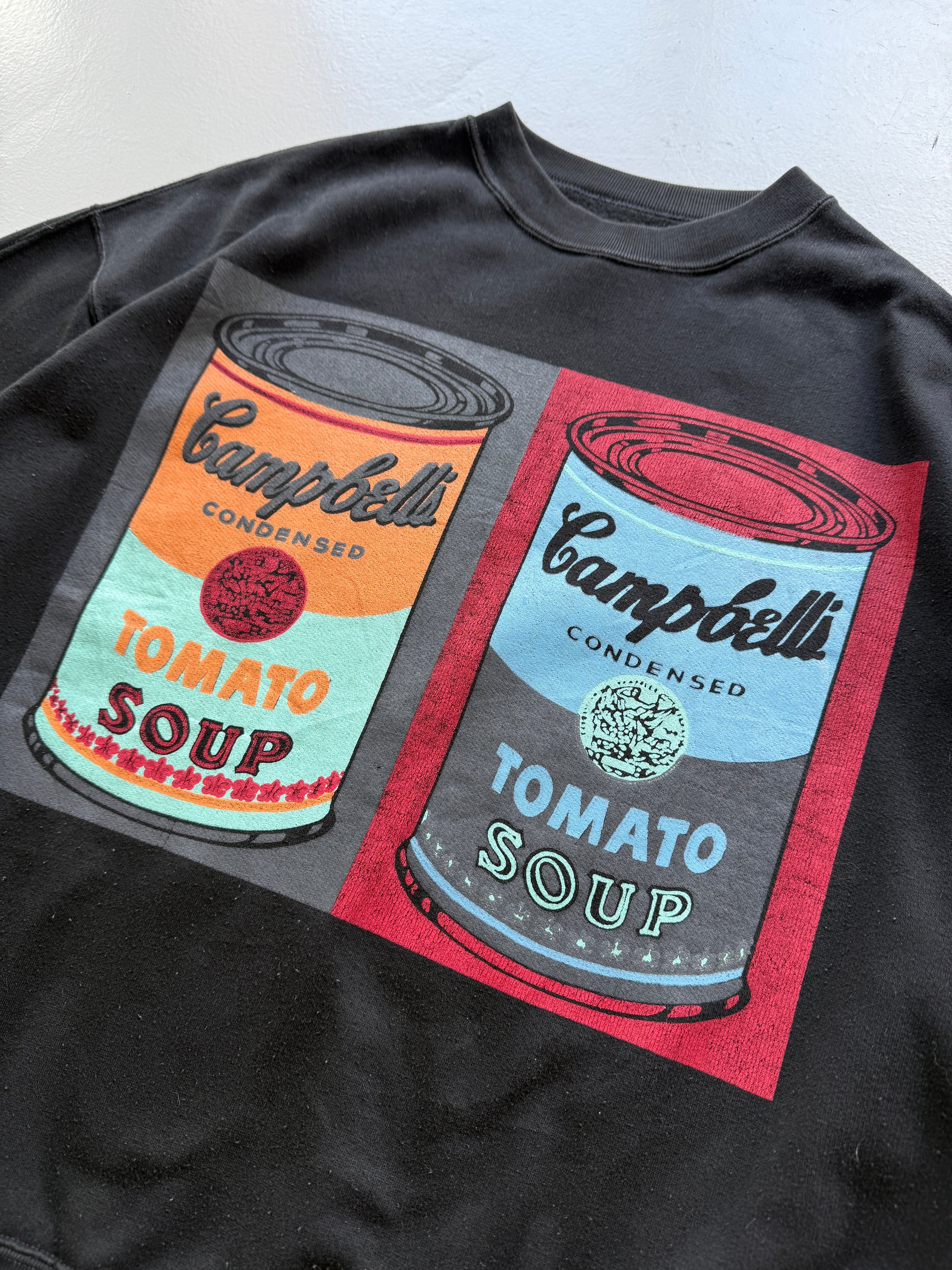 Black Campbell Soup 90's Vintage Andy Warhol Graphic Sweatshirt - Small