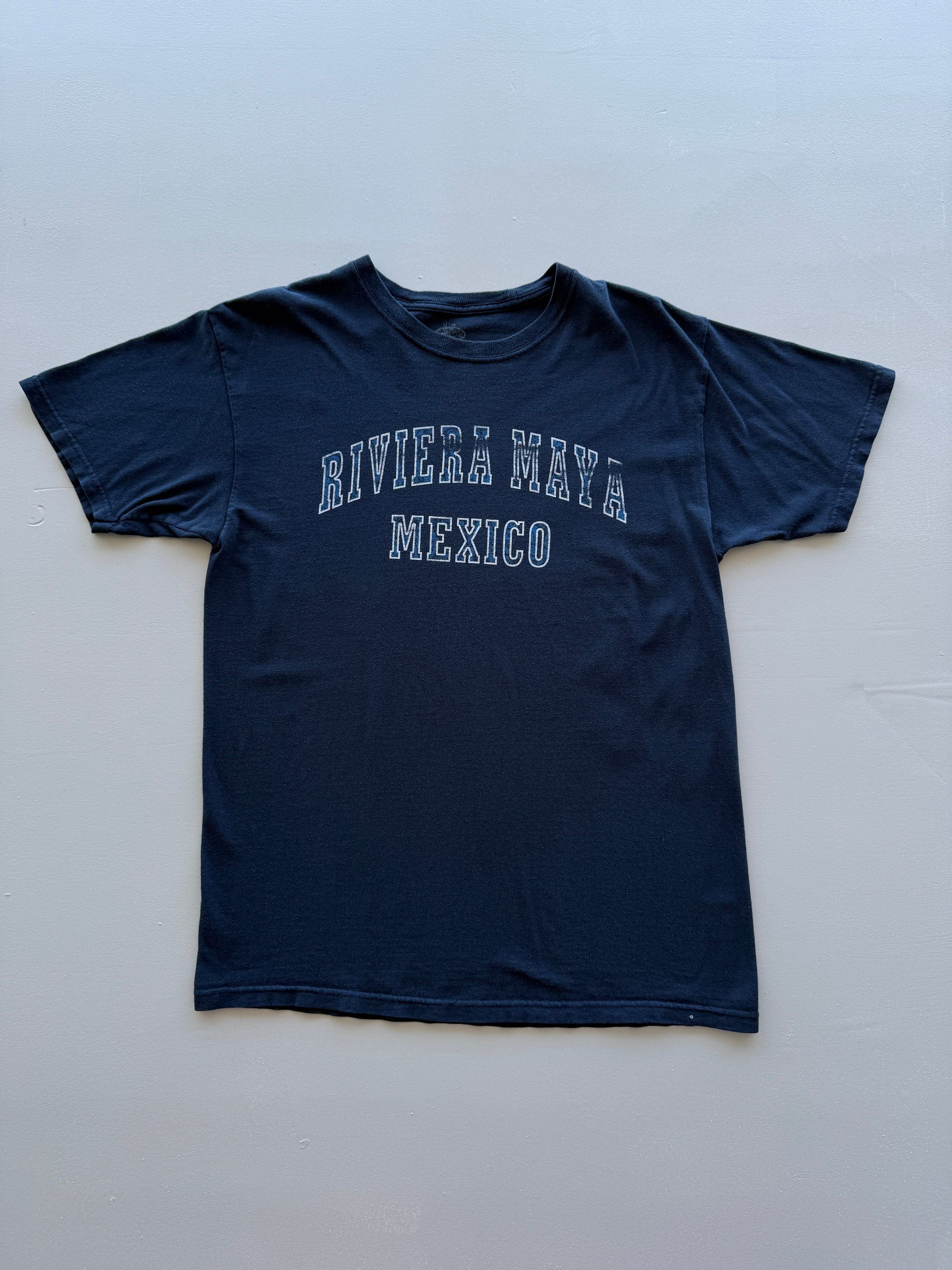 Navy Riviera Maya Mexico Vintage Graphic T-Shirt - Medium