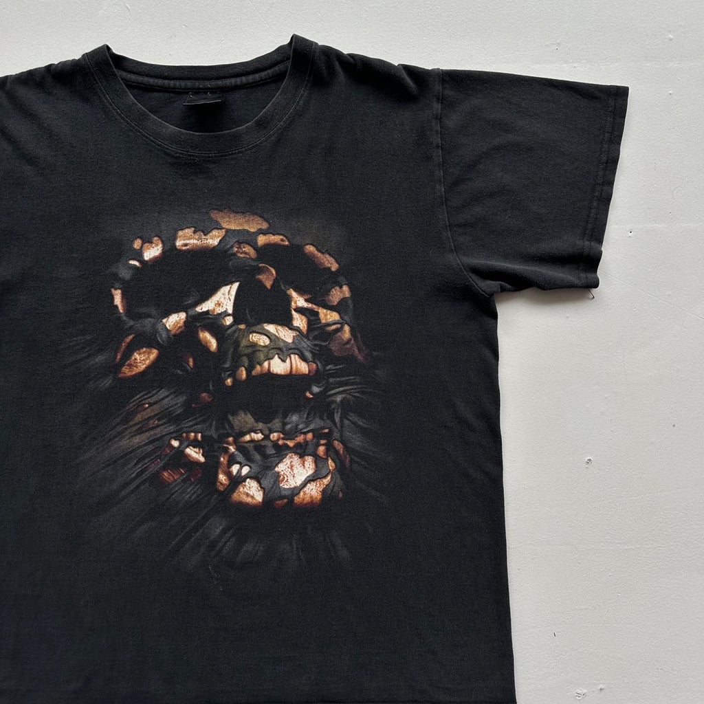 Black Gothic Skull Y2K 00s Vintage T-shirt - Boxy Large