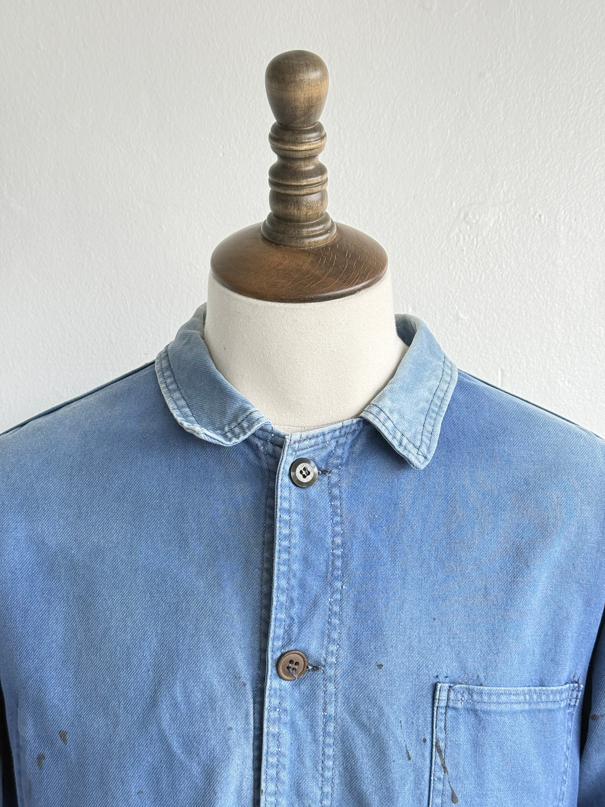 Thrashed Blue Le Mont Carmel 70s Vintage Workwear Chore Jacket CH515 - Medium