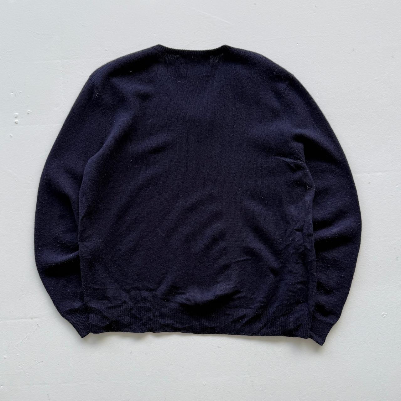 Navy Lambswool Polo Ralph Lauren Vintage Sweatshirt - Large