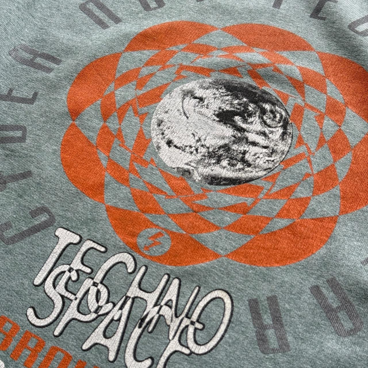 Light Blue Techno Space 90’s Vintage Rave Graphic Sweatshirt - XL