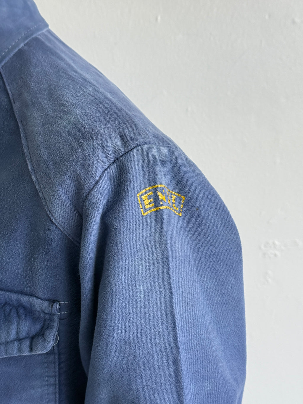 Blue French Moleskin 1950s Vintage Workwear Chore Jacket CH490 - Medium