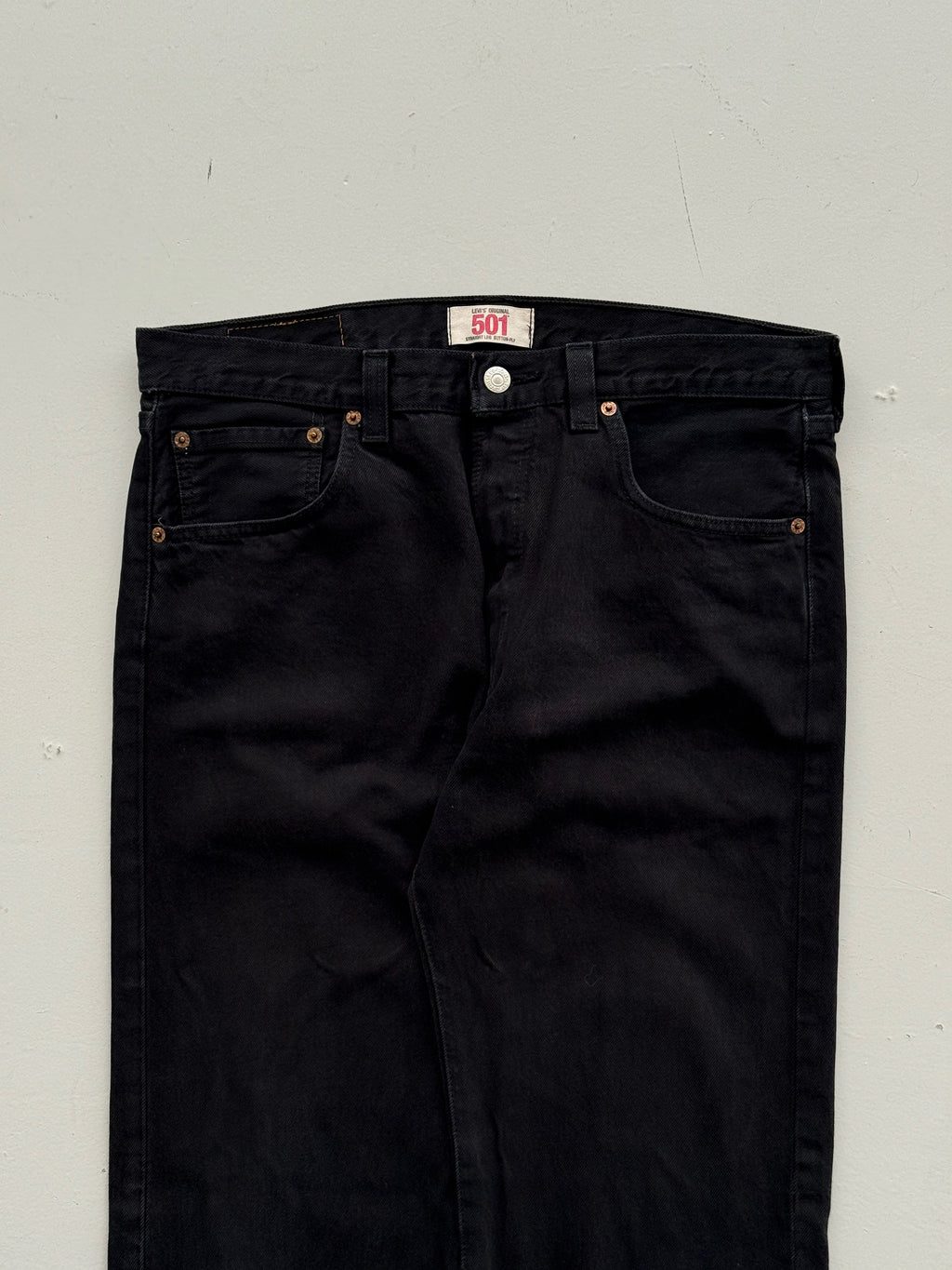 Black Levi's 501 00's Vintage Straight Leg Jeans - W34 x L30