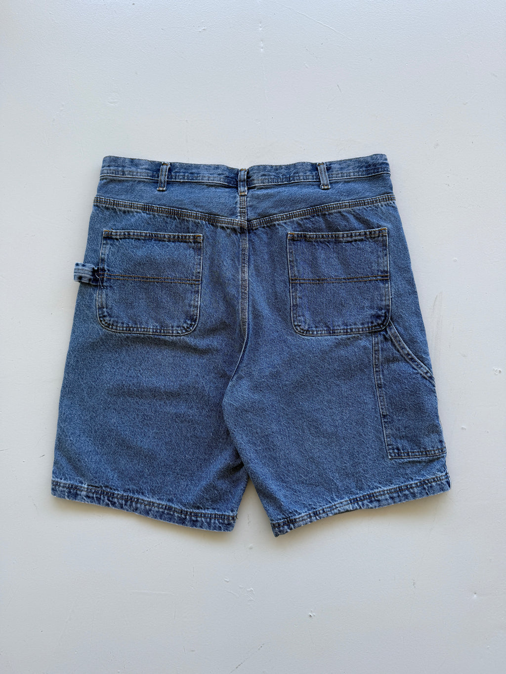 Blue 90's Vintage Baggy Carpenter Style Denim Shorts - W40 x L9