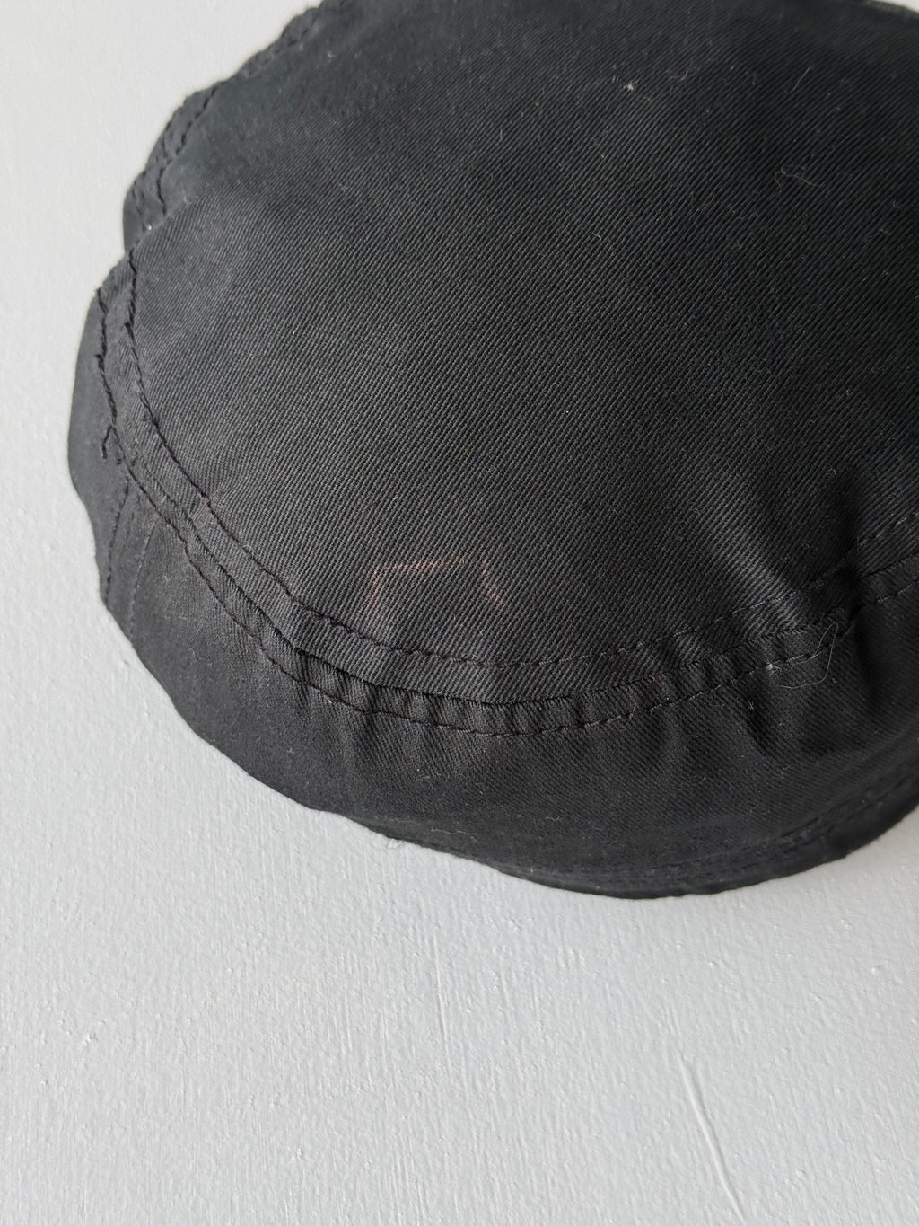 Black Studded Crucifix Y2K Cadet Cap Military Style 00's Grunge Aesthetic