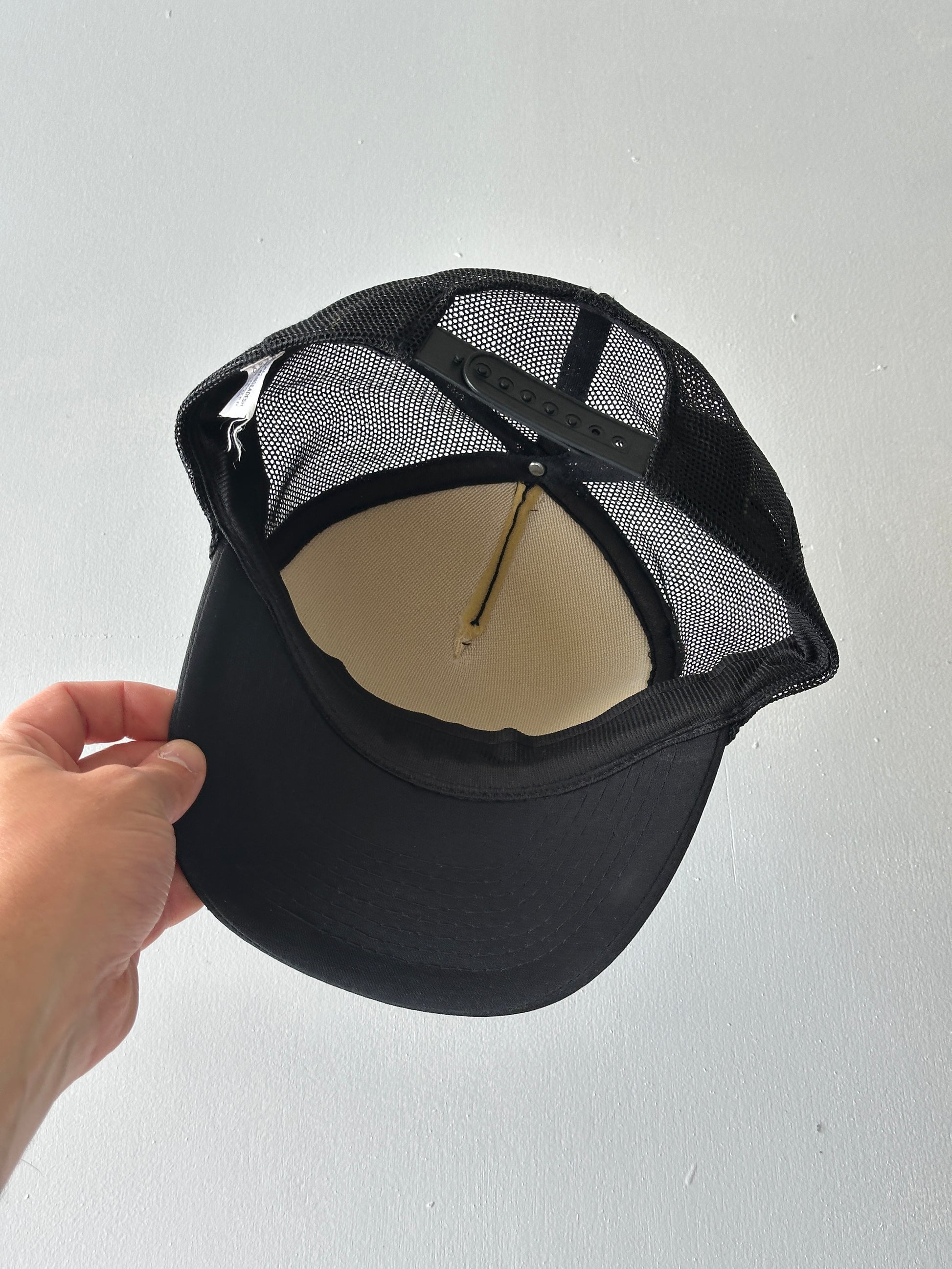 Black John Deere 80's Vintage Foam and Mesh SnapBack Trucker Cap