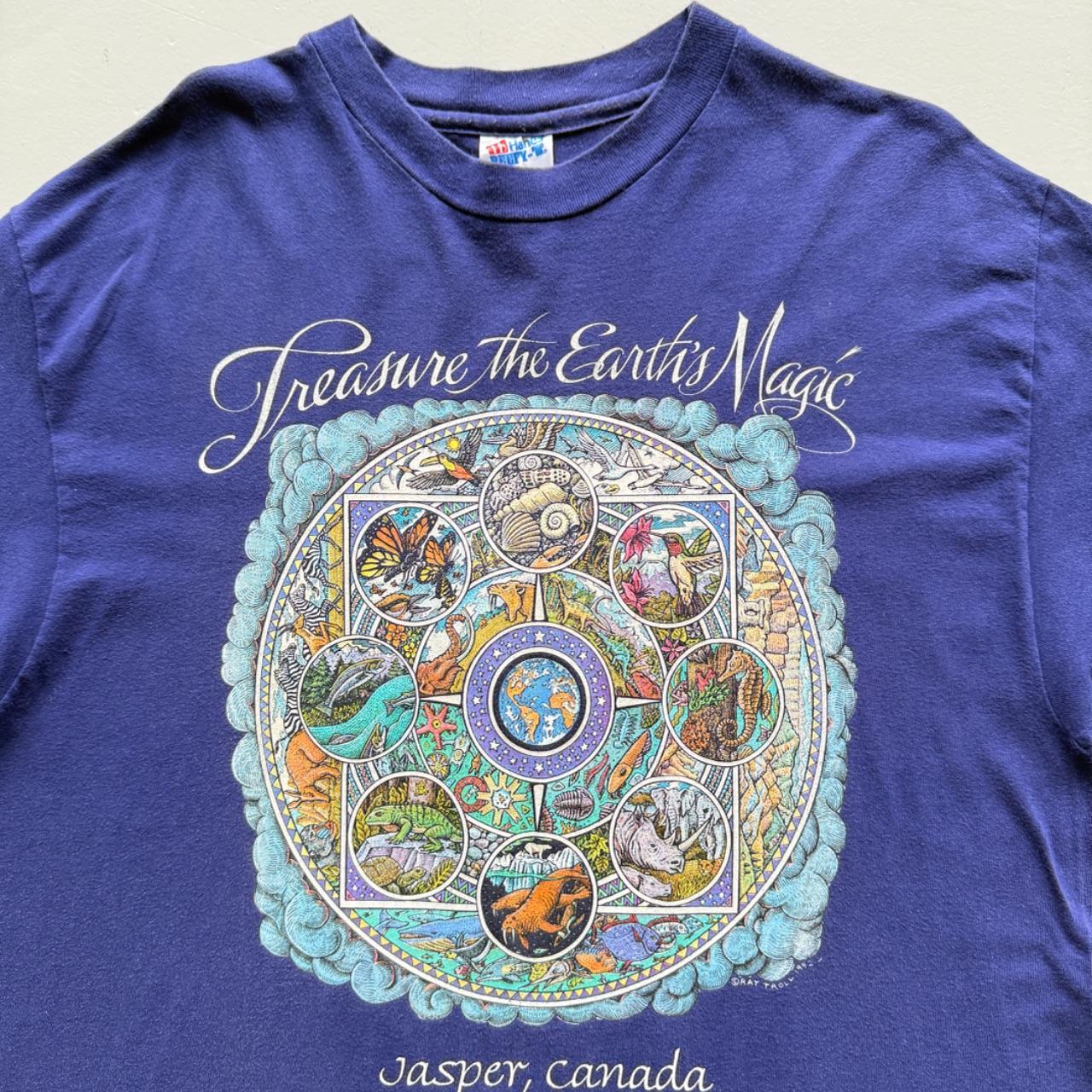 Purple Earth's Magic 90s Vintage Graphic Tourist T-Shirt - XL