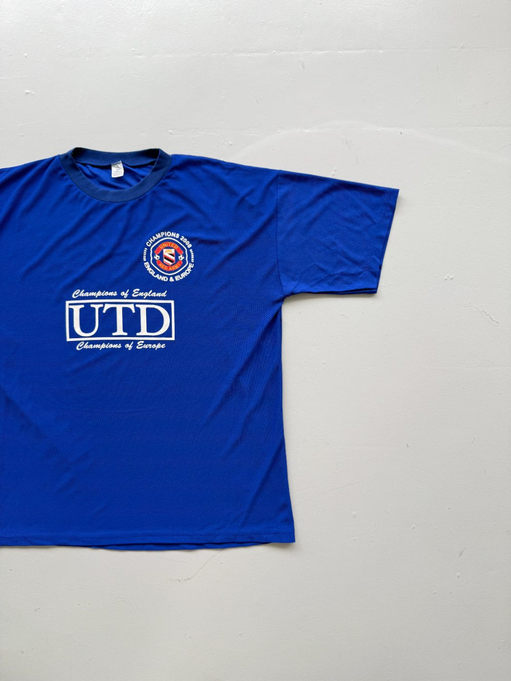 Manchester United Champions of England & Europe 2008 Vintage Football T-Shirt -