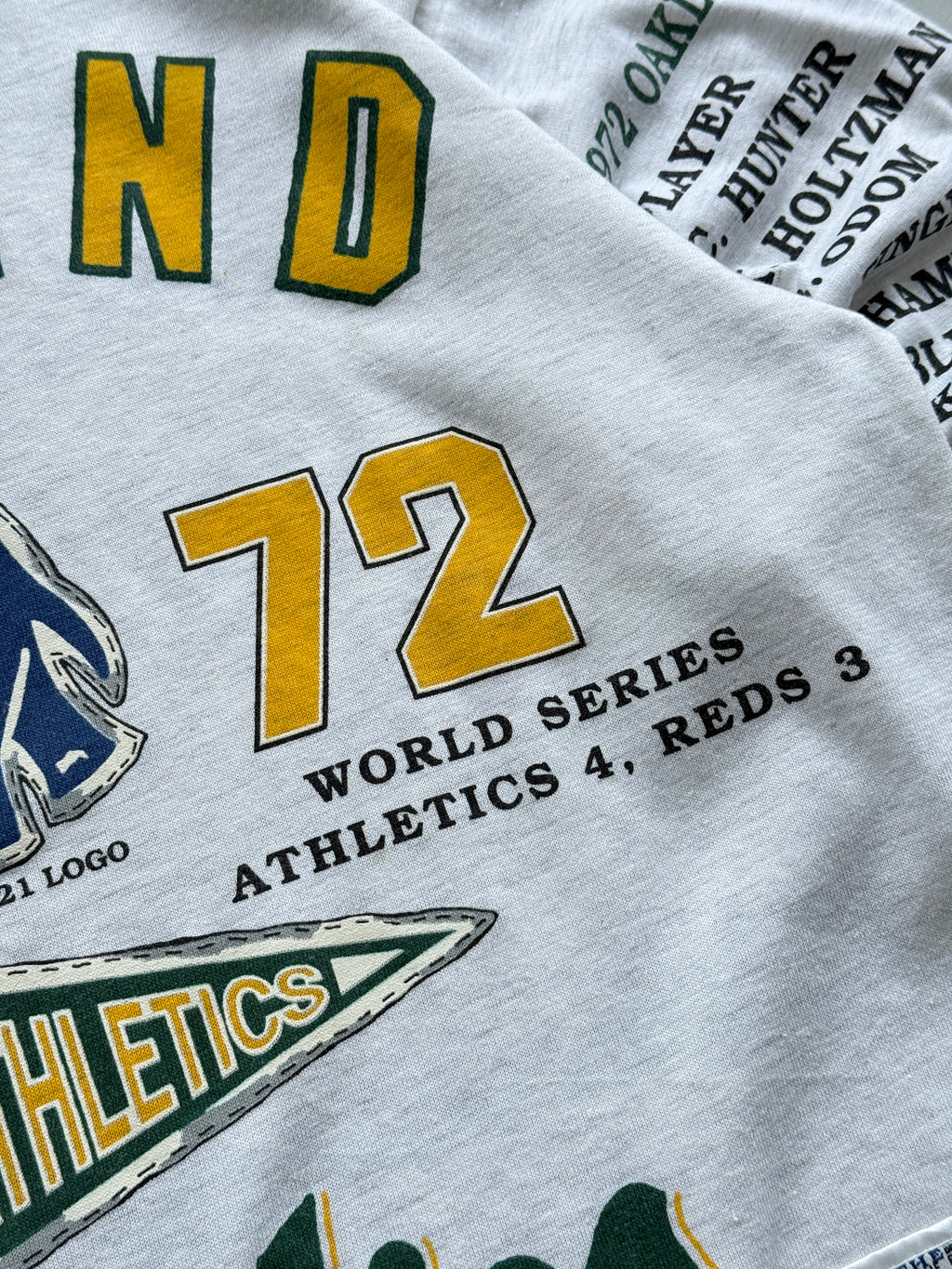 Oakland Athletics 1972 World Champions 90's Vintage Single Stitch Graphic T-Shir