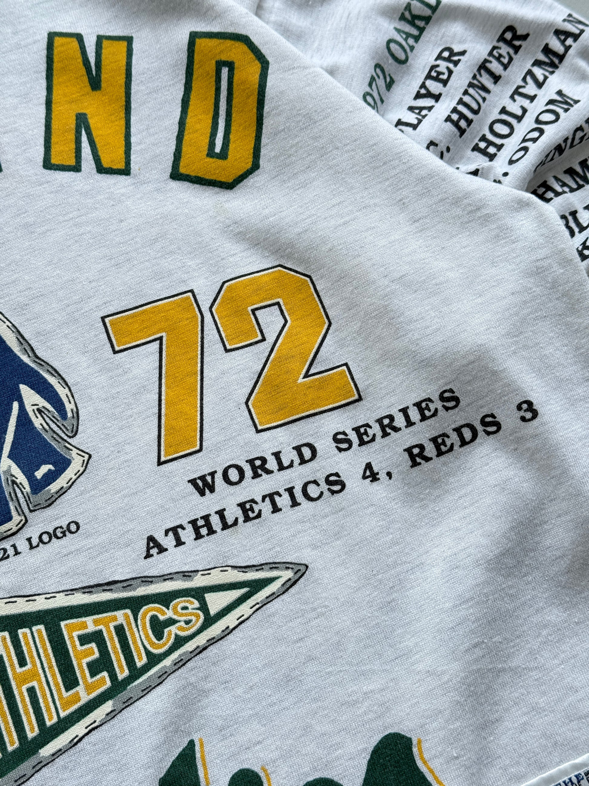 Oakland Athletics 1972 World Champions 90's Vintage Single Stitch Graphic T-Shir