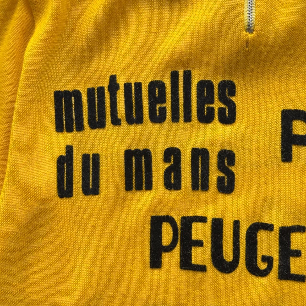 Yellow Peugeot 70’s Vintage Rare Cycling Jersey Quarter Zip - Small