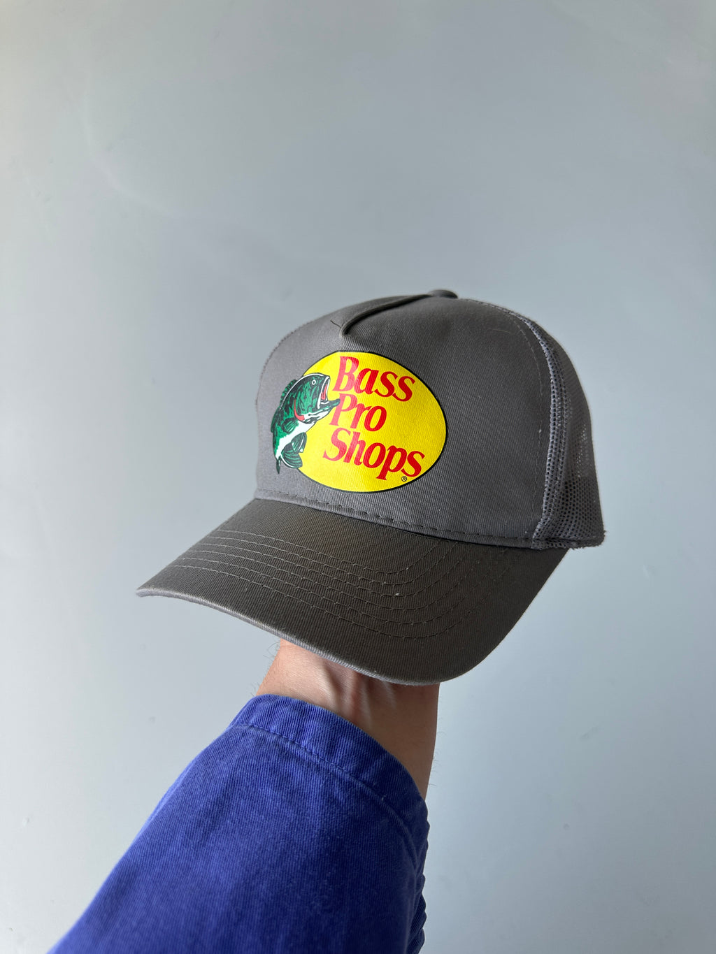 Grey Bass Pro Shops Vintage Trucker Cap