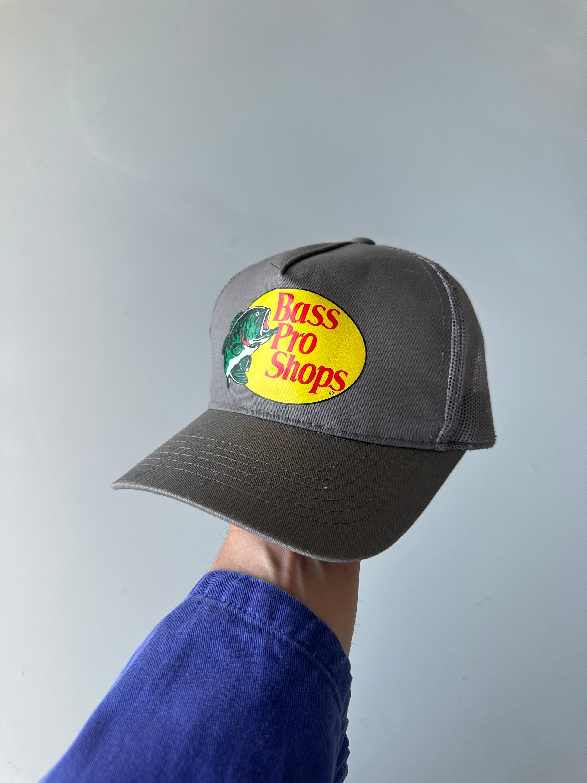 Grey Bass Pro Shops Vintage Trucker Cap