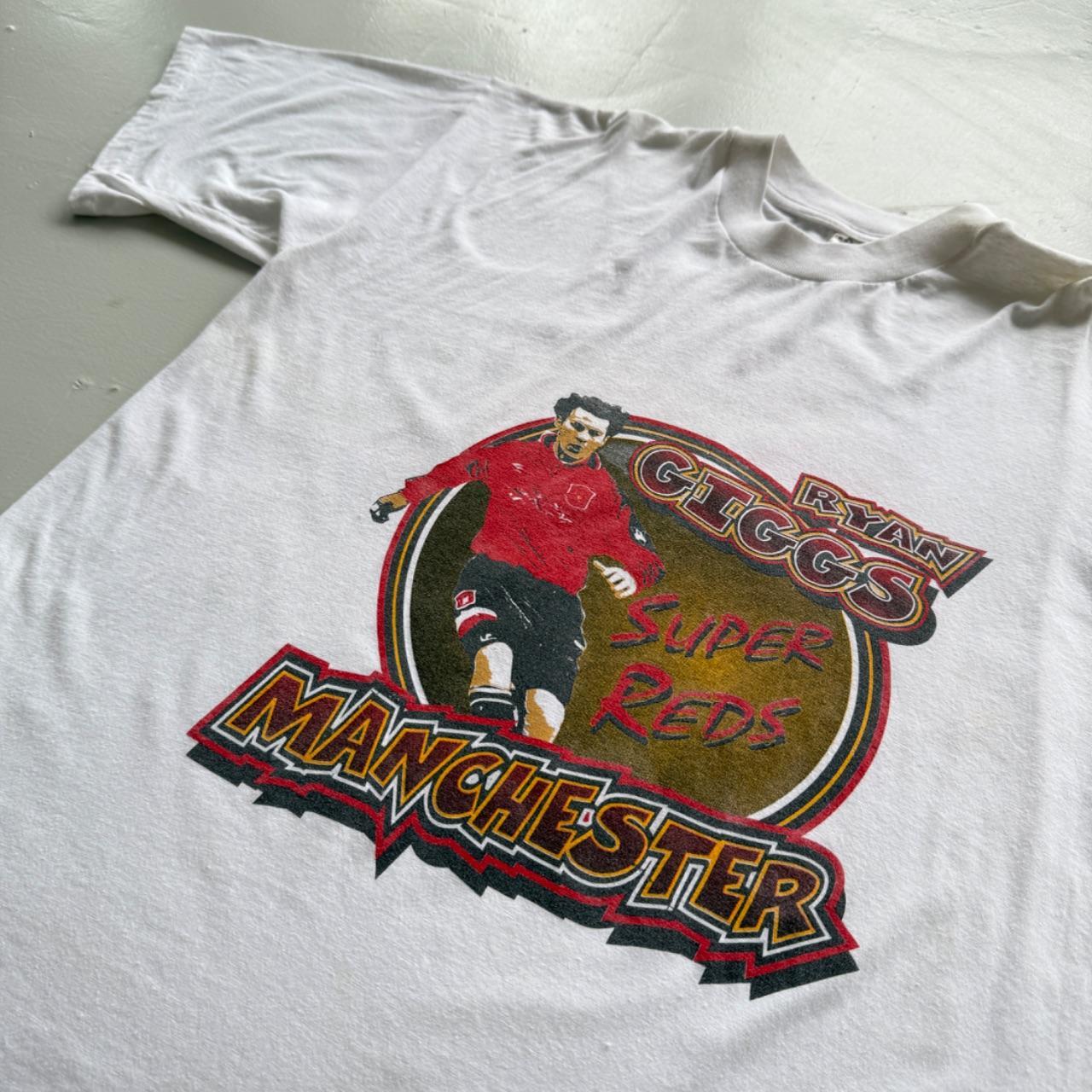 White Ryan Giggs 90s Vintage Manchester United Graphic T-Shirt - XL