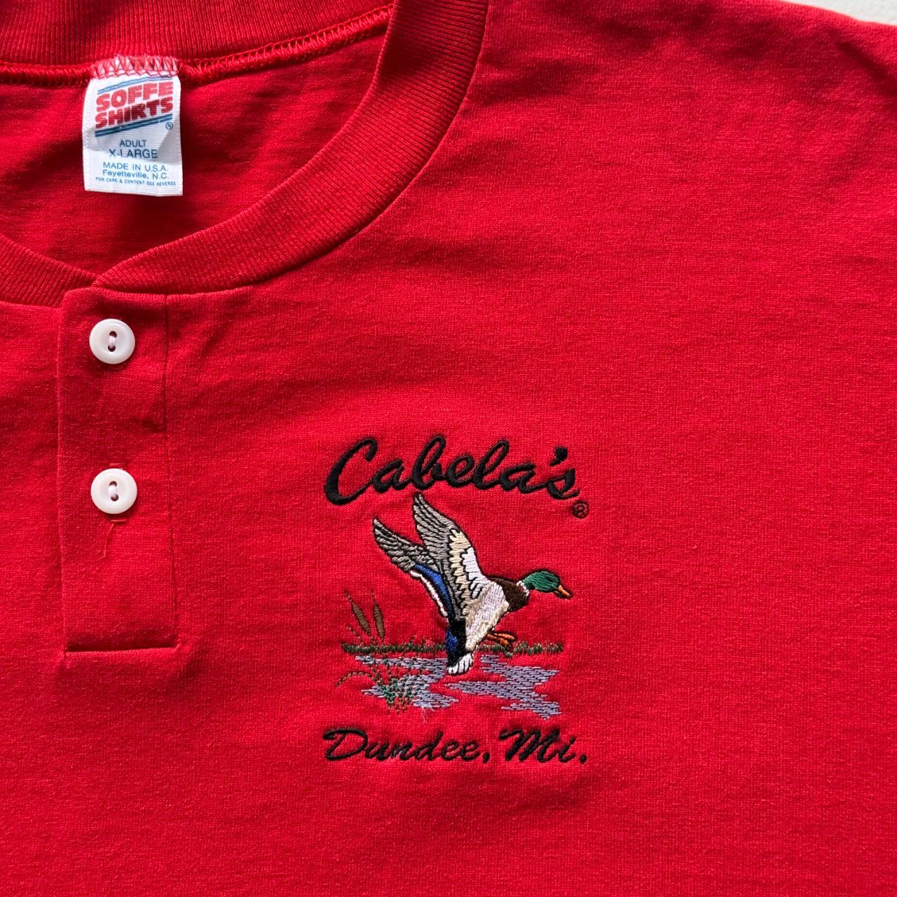 Red Cabela's Button-Up Vintage 90s T-shirt - XL