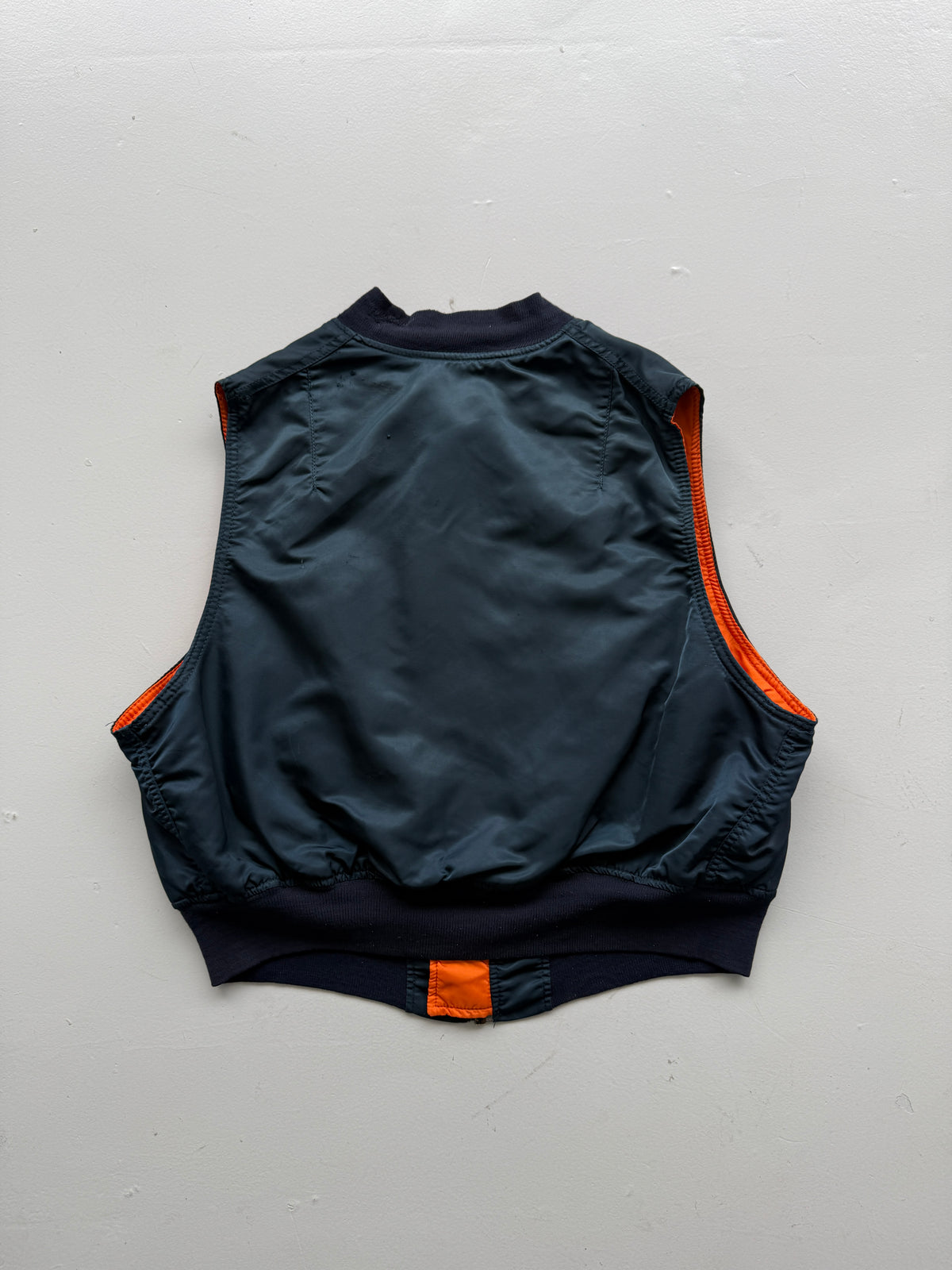 Alpha Industries Reversible Made in USA 80's Vintage MA-1 Bomber Vest - Large