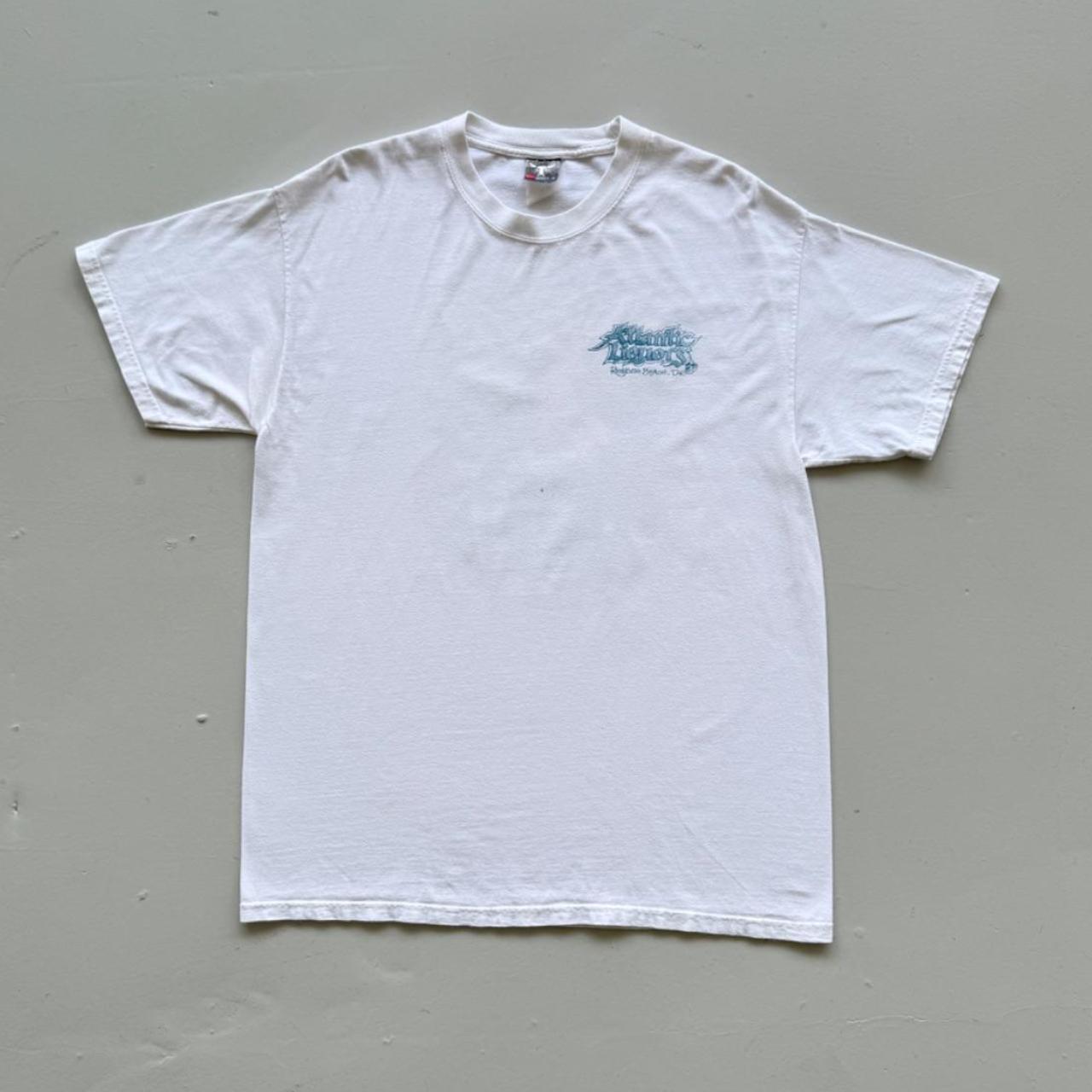 White Atlantic Liquor 90s Graphic Vintage T-shirt - Large