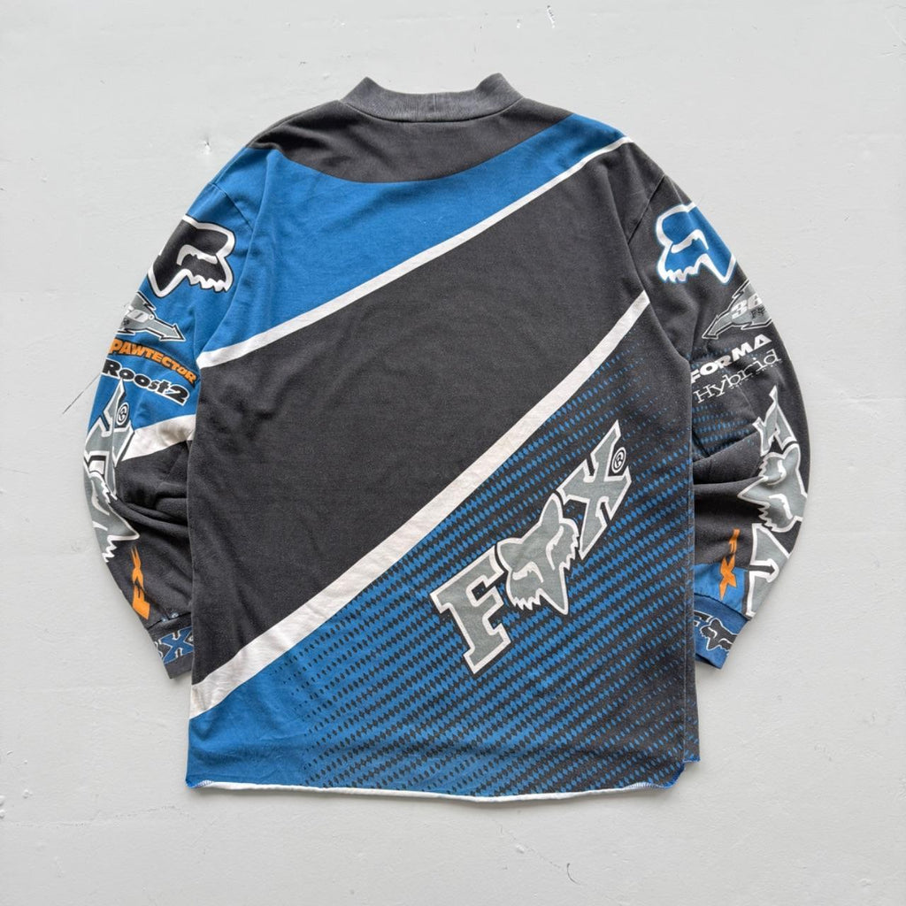 Faded Fox Racing 90s Vintage Graphic Long Sleeve Motocross Jersey - Large
