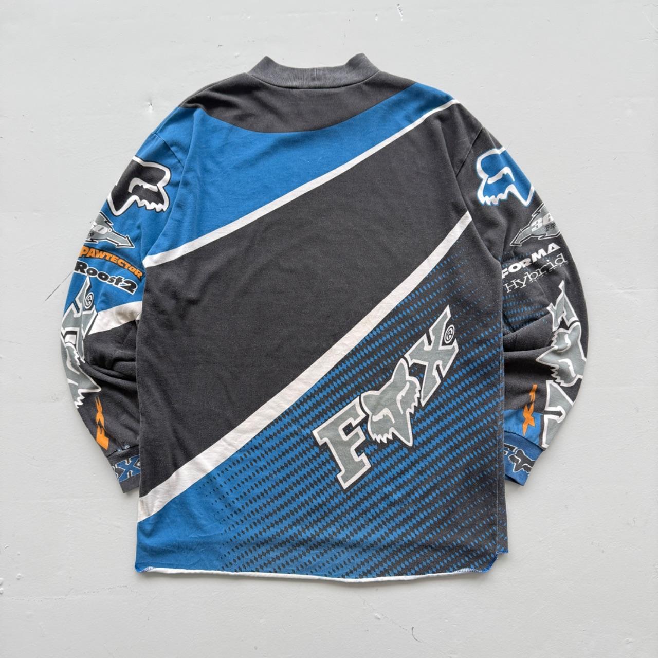 Faded Fox Racing 90s Vintage Graphic Long Sleeve Motocross Jersey - Large