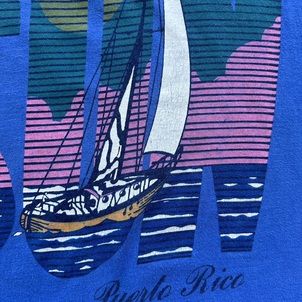 Blue SUN 90s Vintage T-shirt - Medium