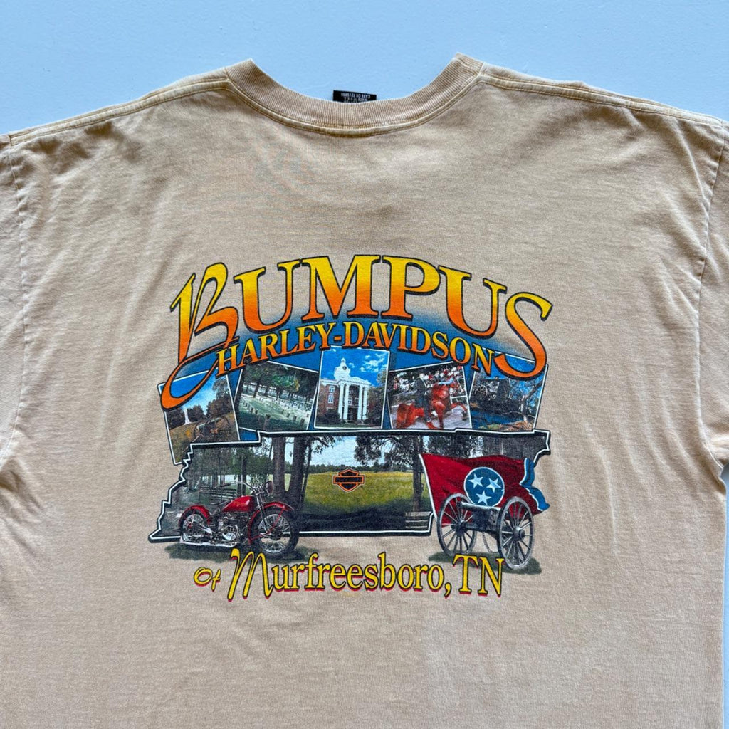 Sandstone Beige Harley Davidson 90s Vintage Graphic T-Shirt - 2XL
