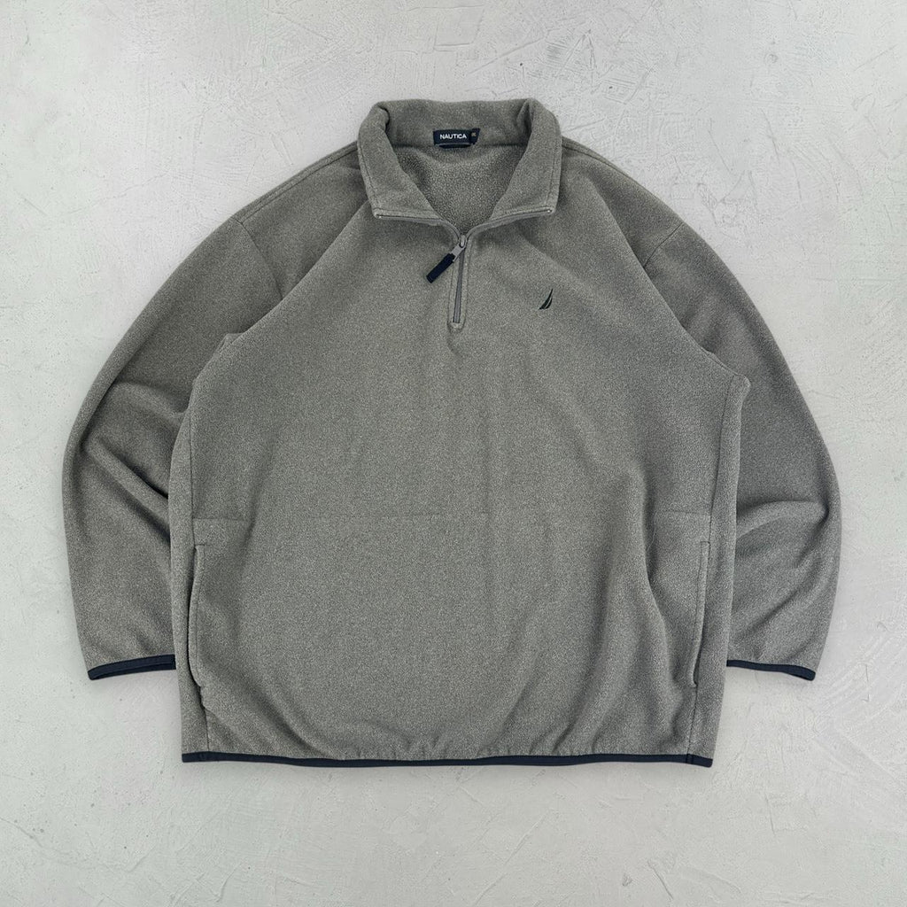 Grey Naurtica Quarter-Zip 90s vintage Fleece - 2XL