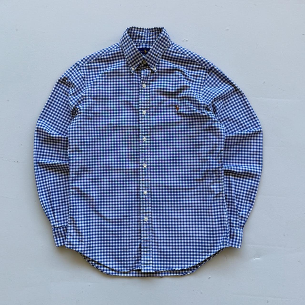 Blue / White Chequered Ralph Lauren 00's Oxford Shirt - Medium